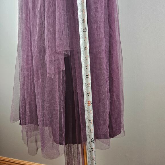 Jenny Yoo Size 12 Anabelle Strapless Tulle Gown Midi Dress Lilac Dusty Purple - Picture 4 of 7